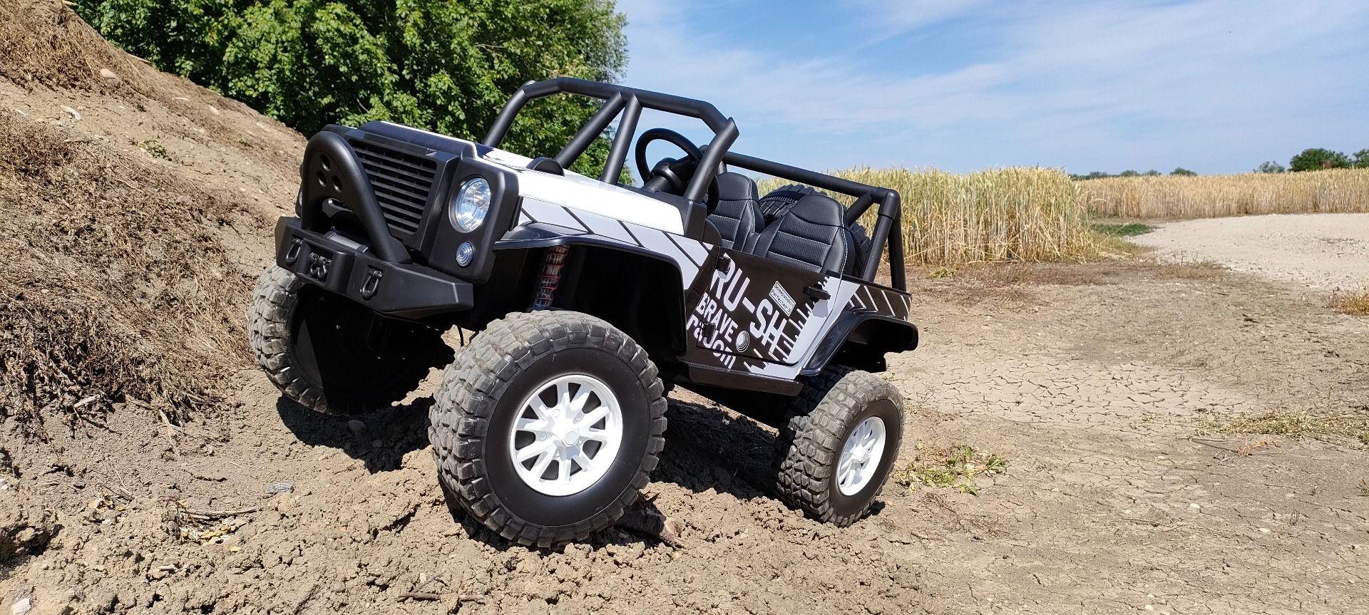 Dakar JEEP 4X4 2 személyes elektromos kisautó 24 Volt fehér színben